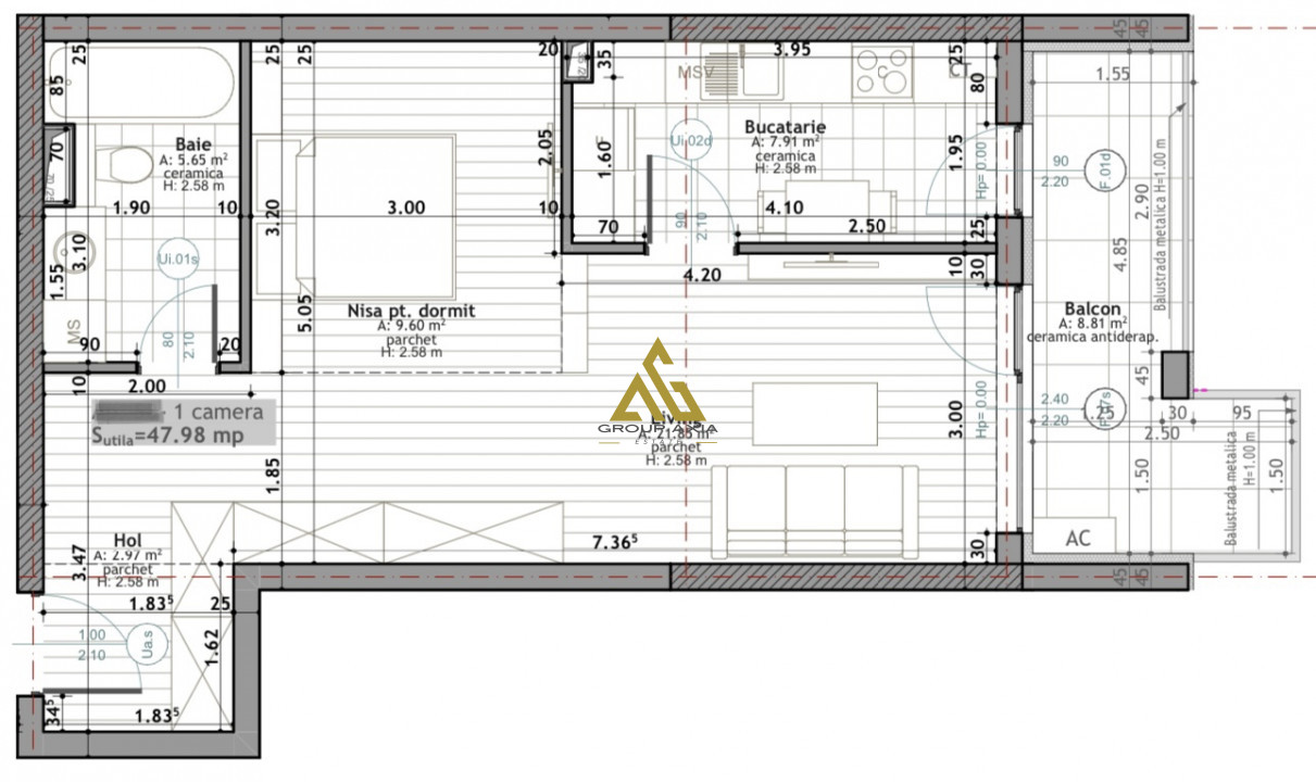 Inchiriere Apartament 1 camera, Scala Frunzisului, optional parcare
