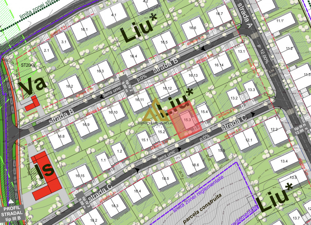 Parcela intr-un PUZ nou, Dambul Rotund, 430 mp, front 18 ml