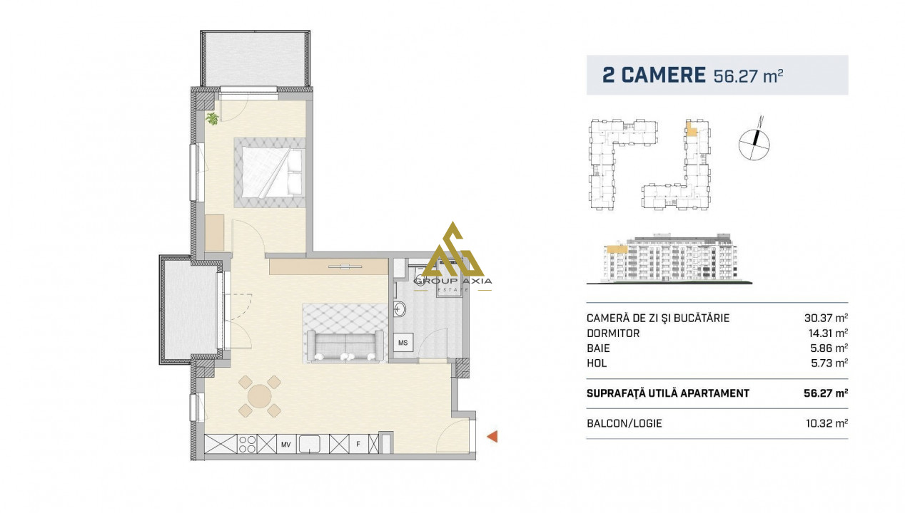 Vanzare Apartament 2 camere, finisat, etaj 1, Liberty Residential