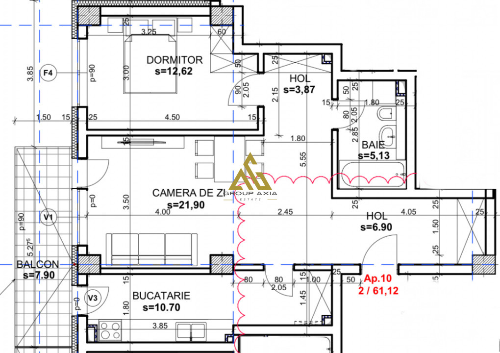 Apartament in imobil premium, Andrei Muresanu, 61 mp, orientare vest