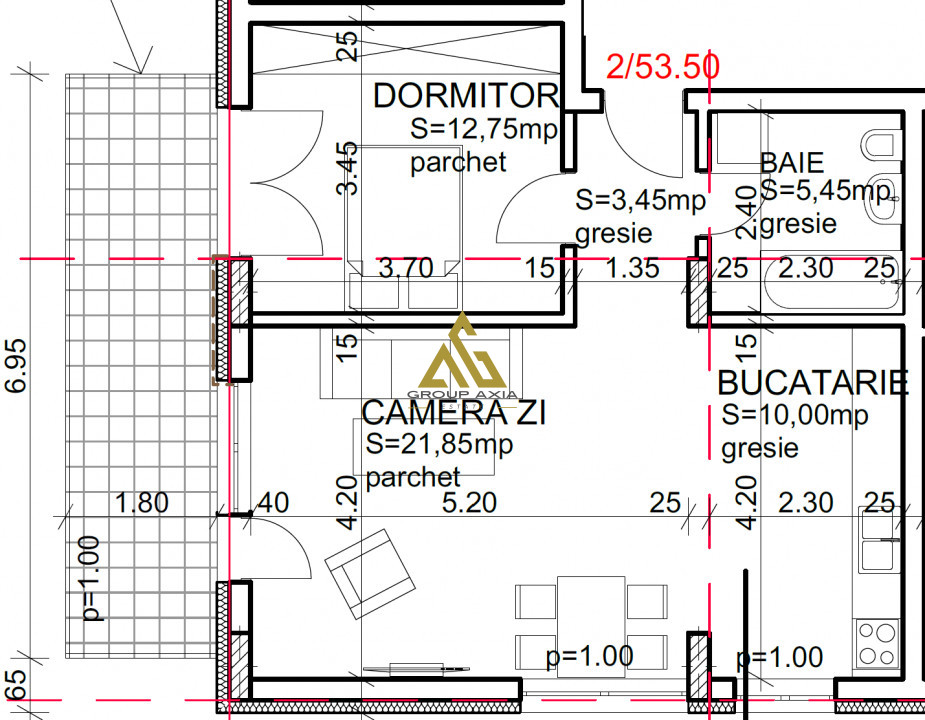 Apartament in imobil premium, Andrei Muresanu, 53,5 mp, orientare vest